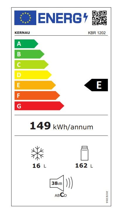 Įmontuojamas šaldytuvas Kernau KBR 1202