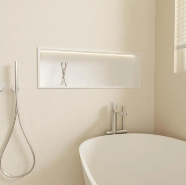 Įleidžiama sieninė lentyna Balneo Wall Box LED baltos sp., 30x90x10 cm, B0101050109-3
