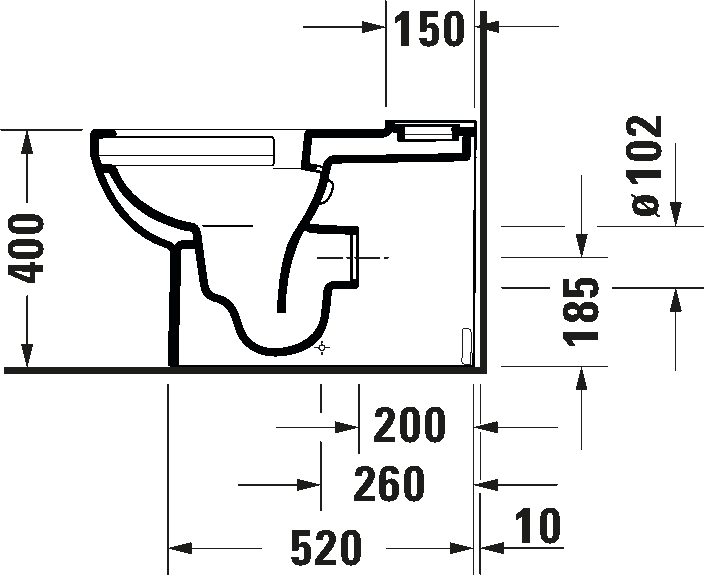 Pastatomas unitazas Duravit Durastyle Rimless, baltas, 2182090068