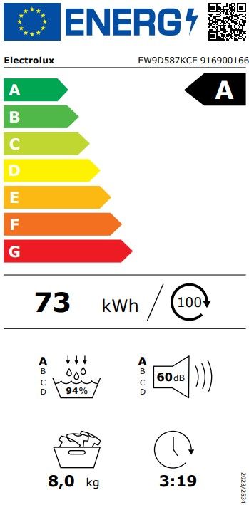 Džiovyklė ELECTROLUX EW9D587KCE Džiovyklė ELECTROLUX EW9D587KCE