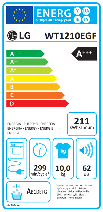 Skalbyklė-Džiovyklė LG WT1210EGF Skalbyklė-Džiovyklė LG WT1210EGF