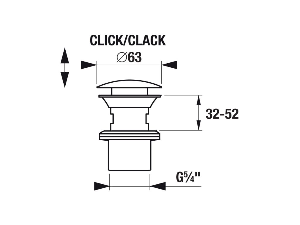 Praustuvo sifono galvutė Click-Clack 5/4" Jika, juodas matinis, H3702F97161031