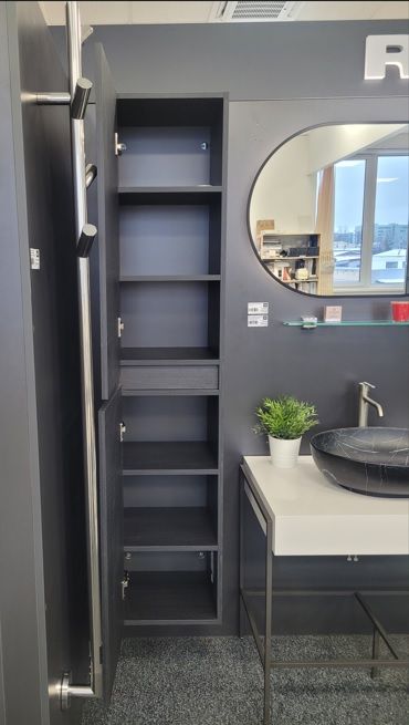 Aukšta spintelė Riho Spring 35x35x168 cm, Charred Black