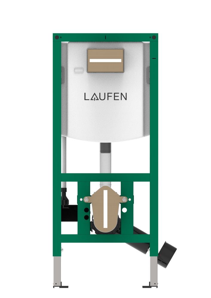 Komplektas: rėmas Laufen INEOLINK su juoda matine plokštele ir unitazas CERSANIT DESSE Vortex