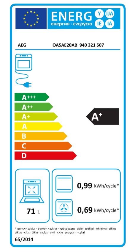 Orkaitė AEG OA5AE20AB Orkaitė AEG OA5AE20AB