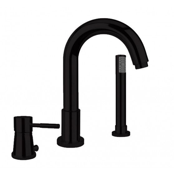 Maišytuvas vonios kraštui XENON, 3 dalių, su rankiniu dušeliu, juodas matinis Maišytuvas vonios kraštui XENON, 3 dalių, su rankiniu dušeliu, juodas matinis