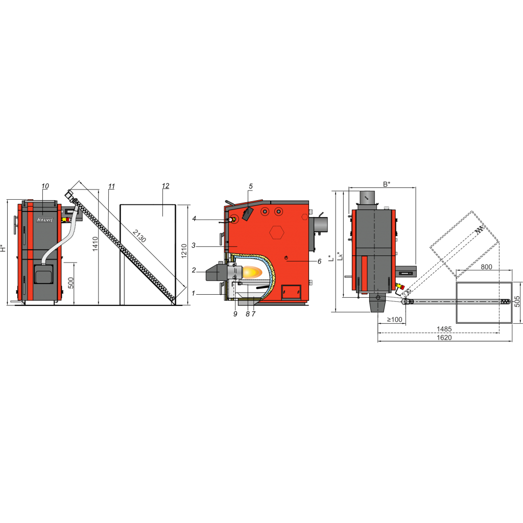 Granulinis katilas "Kalvis-2-12-DG", 5-12 KW