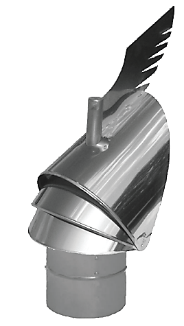 Besisuk. šalmas kaminui ROTOWENT DRAGON RO150CH-DR-B-S