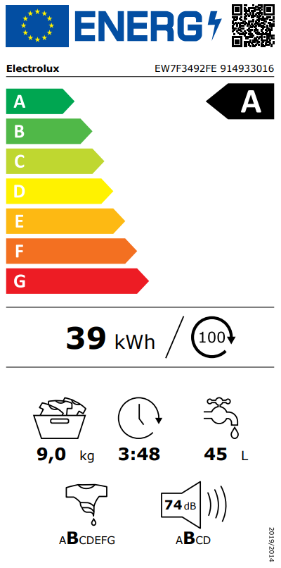 Skalbyklė ELECTROLUX EW7F3492FE