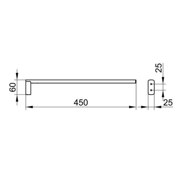 Rankšluosčių laikiklis KEUCO Edition 400, 450 mm, brushed nickel, 11520050000