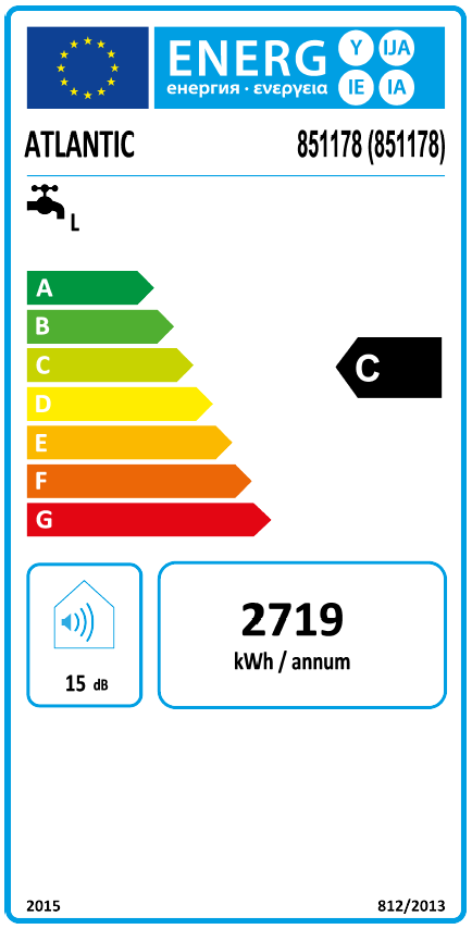 Vertikalus elektrinis vandens šildytuvas Atlantic O'Pro+ 80; 80 l, 1.kW