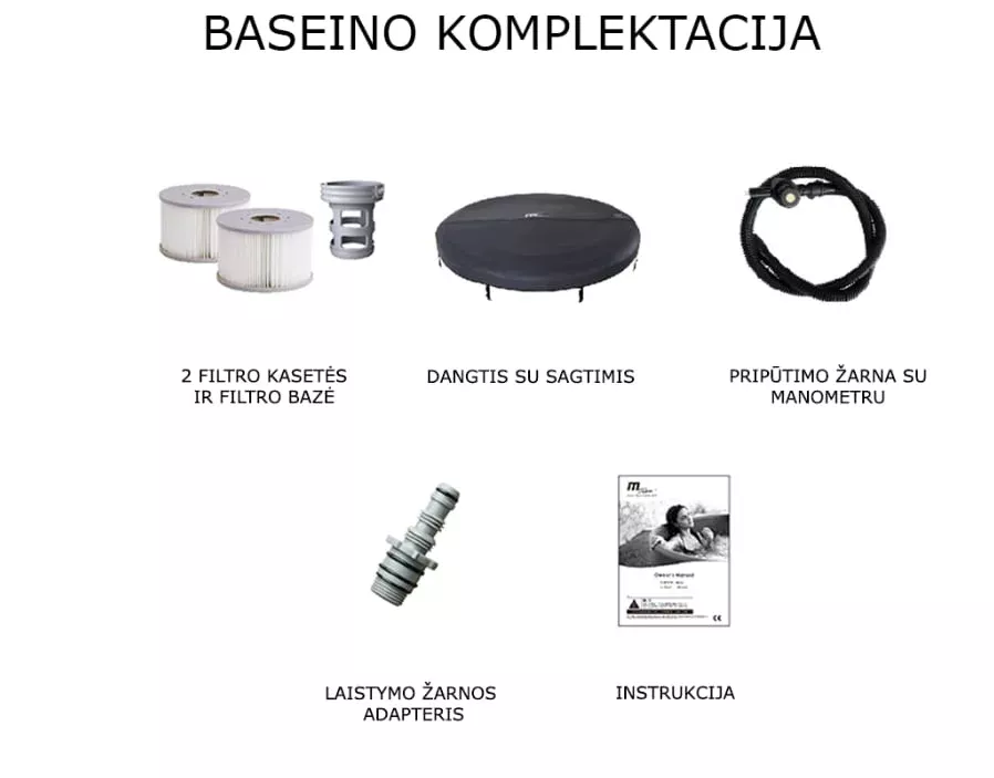 Pripučiamas šildomas baseinas MSpa TEKAPO su hidromasažu