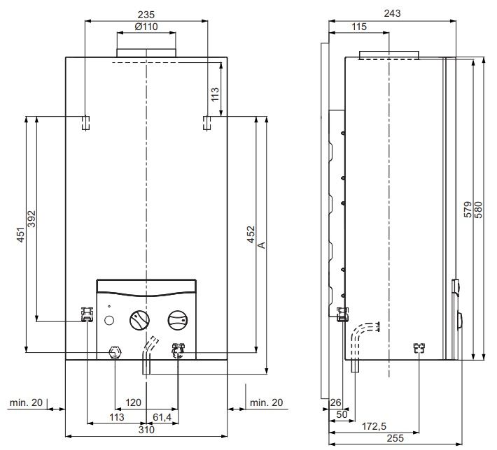Dujinė karšto vandens šildymo kolonėlė Vaillant MAG mini 114/1 I (H-INT) (gamtinės d., bat. uždegimas) Dujinė karšto vandens šildymo kolonėlė Vaillant MAG mini 114/1 I (H-INT) (gamtinės d., bat. uždegimas)