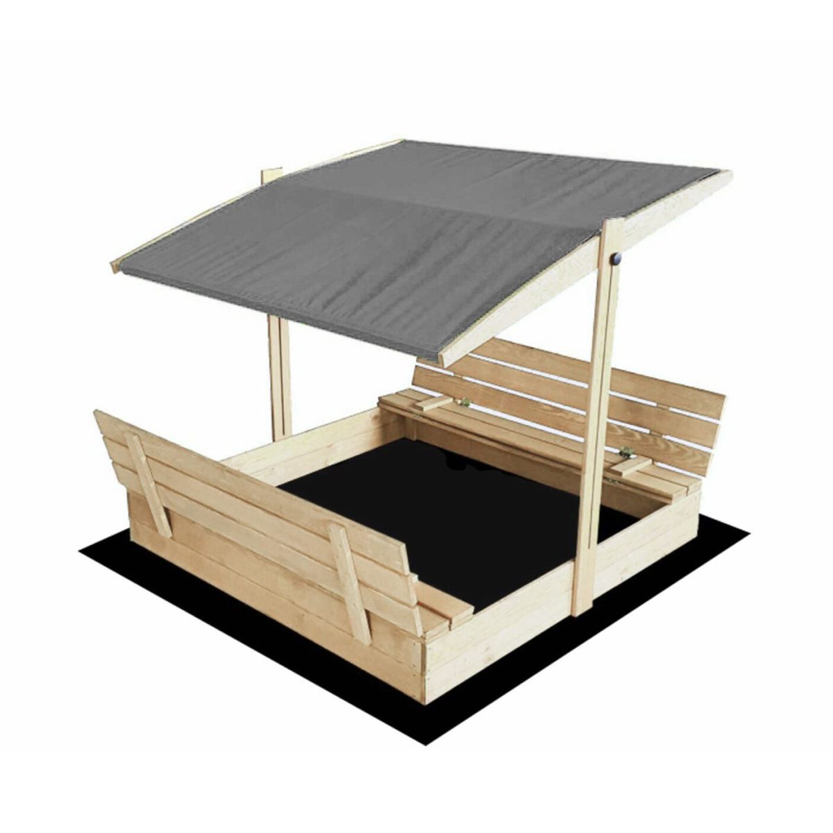 Impregnuotas smėliadėžės stogelis 120×120 cm, pilkas Impregnuotas smėliadėžės stogelis 120×120 cm, pilkas