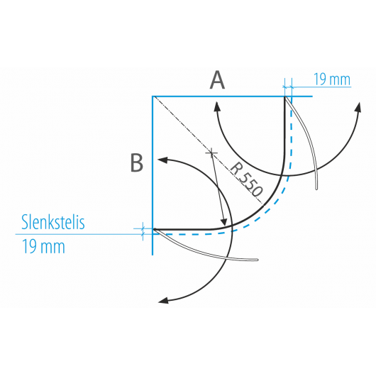 Dušo kabina Brastaglass Katarina R550, 90x90x190 cm, chromo rėmas / pilkas stiklas