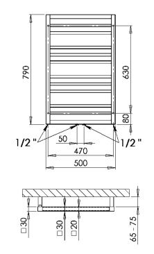 Rankšluosčių džiovintuvas PMH Avento Frame 50x79 cm, chromas, AVF1C