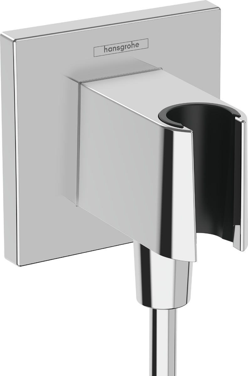 Sieninė Hansgrohe dušo žarnos jungtis su dušo laikikliu FIX FIT E, chromas, 26889000
