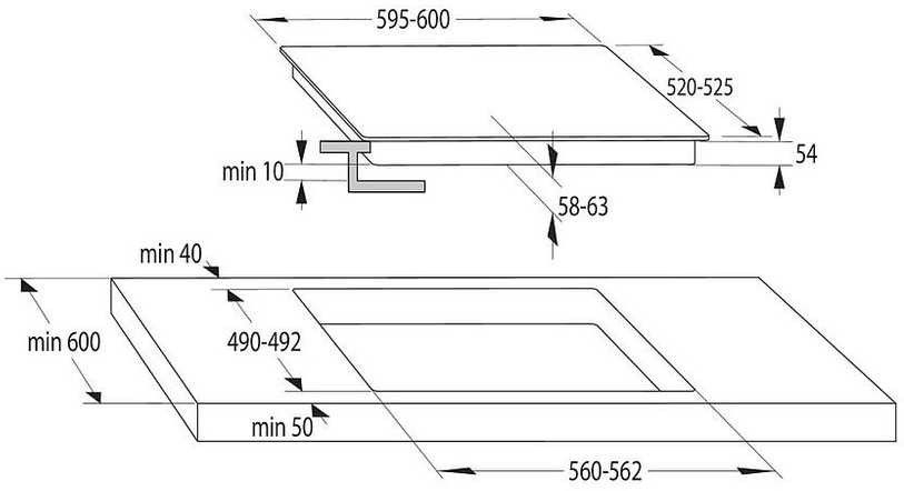 Įmontuojama indukcinė kaitlentė Gorenje G400, GI601FMC, 60 cm