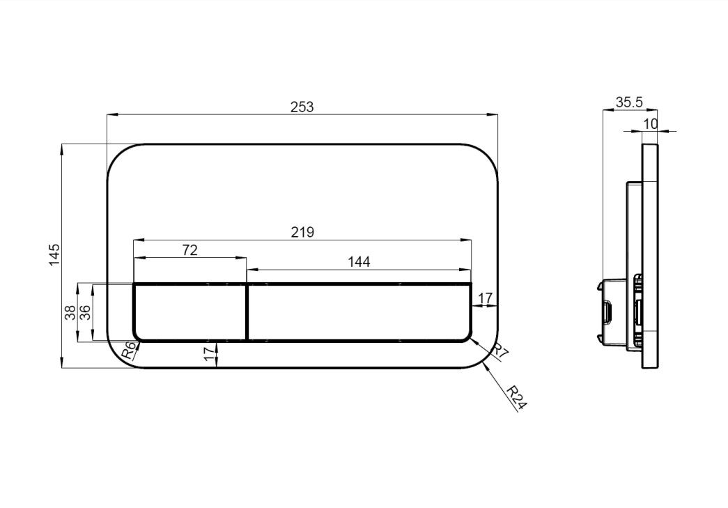 Komplektas: rėmas Villeroy & Boch ViConnect su balta plokštele ir unitazas Villeroy & Boch Subway 2.0 CP Rimless su Soft Close dangčiu