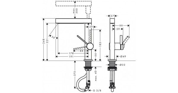 Maišytuvas praustuvui Hansgrohe Finoris 230