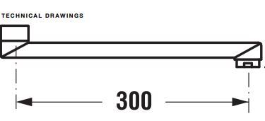 Maišytuvo snapas tiesus LYRA 300 mm, chromuotas, H3952700042201