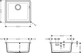 Plautuvė Hansgrohe S51 S510-U450 50x45 cm pilka 43431380