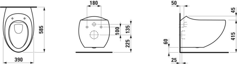 Pakabinamas unitazas LAUFEN ILBAGNOALESSI ONE Rimless, Caffè Matt, H8209711880001 Pakabinamas unitazas LAUFEN ILBAGNOALESSI ONE Rimless, Caffè Matt, H8209711880001
