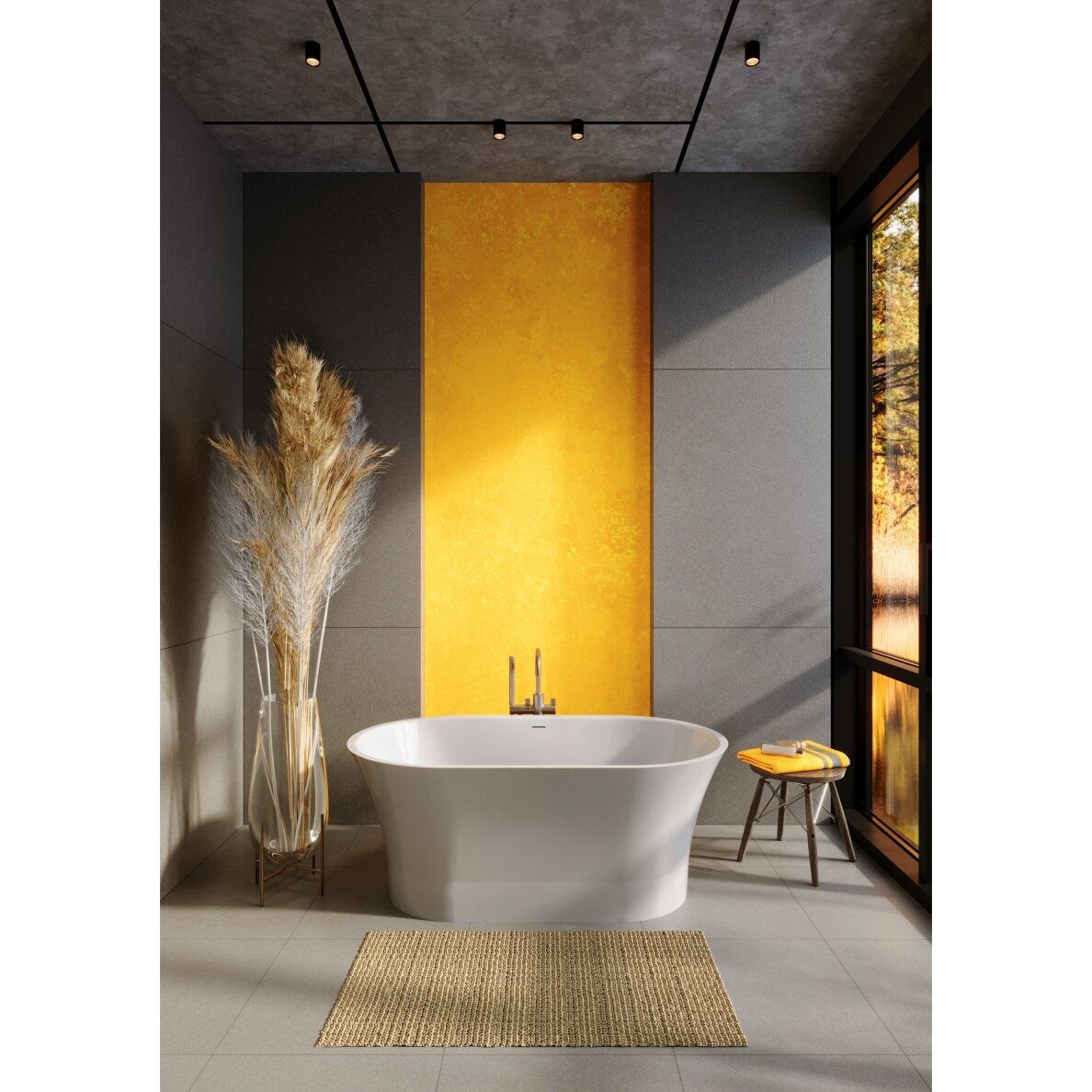 Lieto akmens vonia Bathesa ELGA 150x85 cm