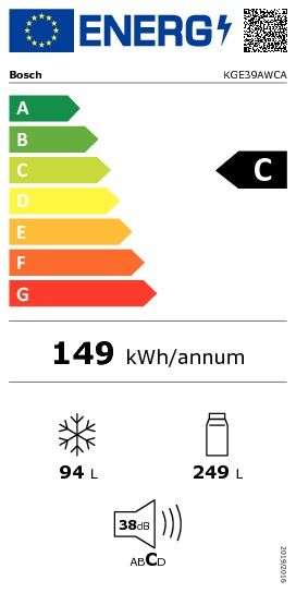 Šaldytuvas Bosch KGE39AWCA