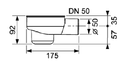 Tece standartinis drainline sifonas DN50