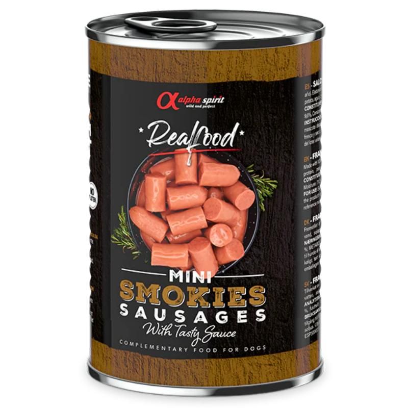 ALPHA SPIRIT Realfood dūmo kvapo pjaustytos dešrelės 400g 6vnt, ALPHD060620051