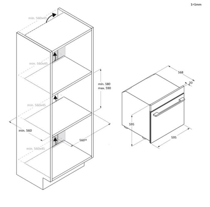 Orkaitė Candy CA6 NP3T3HTB