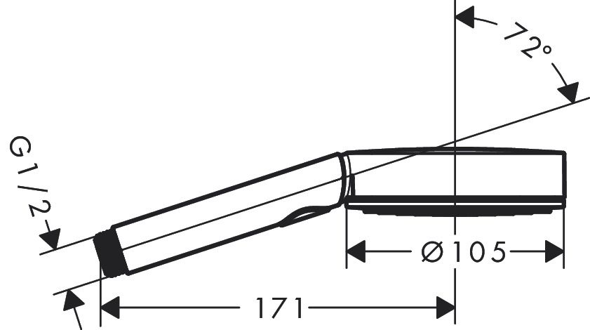 Dušo galvutė Hansgrohe Pulsify 105 3jet Activation, chromas 24100000