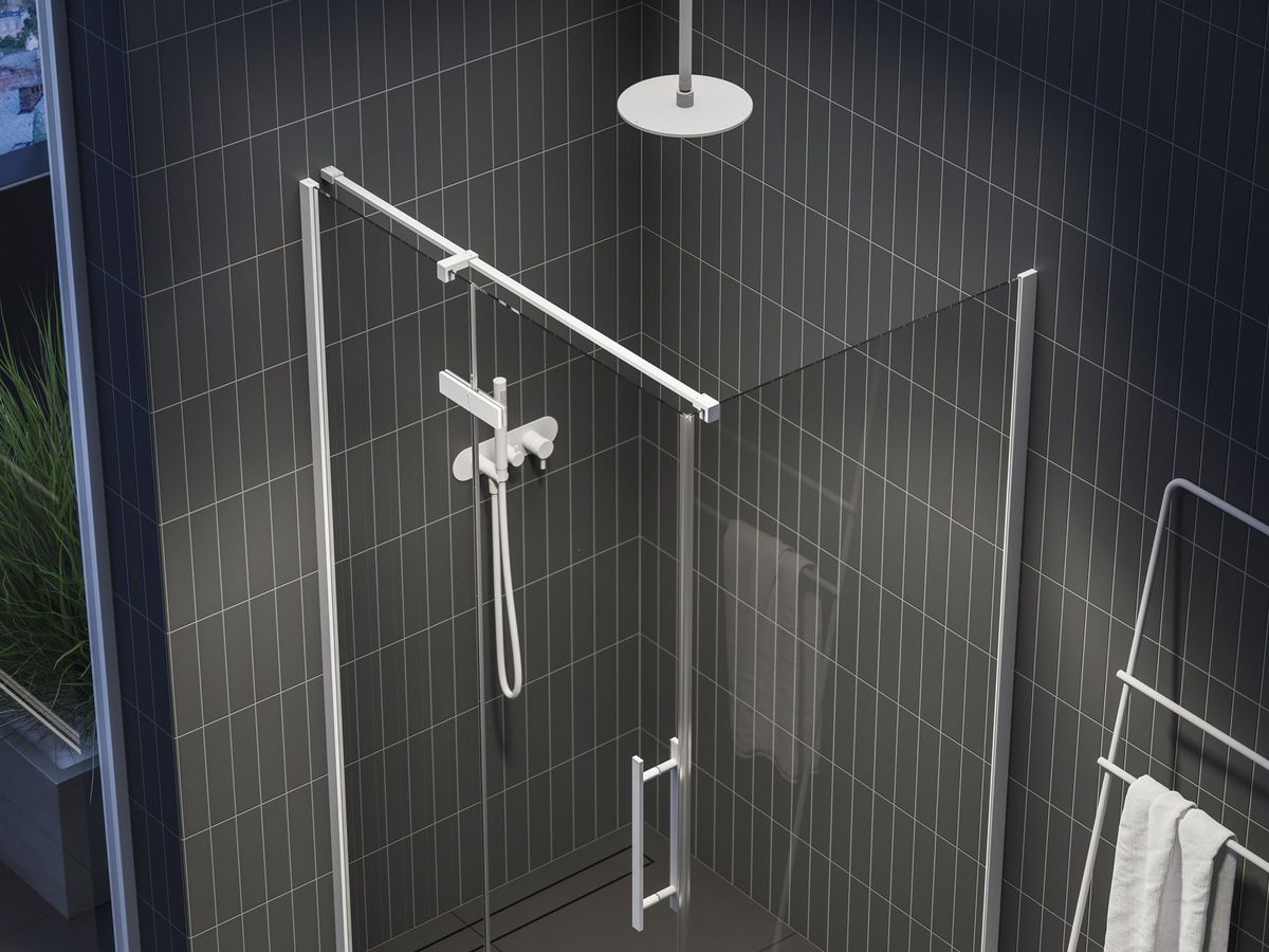 Dušo sienelė Ravak COPS-100 baltas matinis+stiklas Transparent, X9VVA0E00Z1