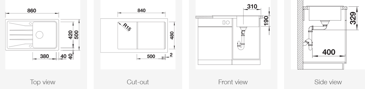 Silgranitinė plautuvė BLANCO SONA 5 S SILG Balta O.AF