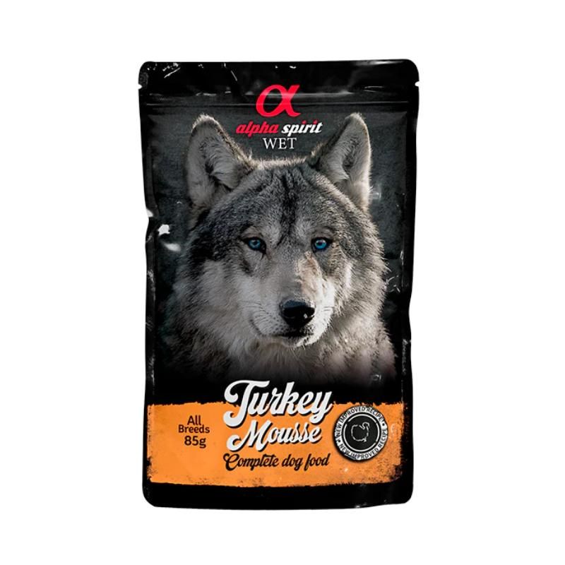 ALPHA SPIRIT WET putėsiai šunims su kalakutiena 85g 6vnt (24), ALPHD050000708