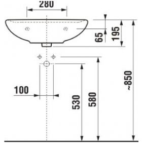 Praustuvas Jika LYRA PLUS 65 cm baltas H8143840001041