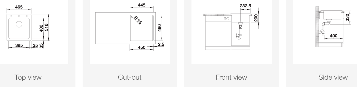 Silgranitinė plautuvė BLANCO NAYA 45 SILG Balta O.AF