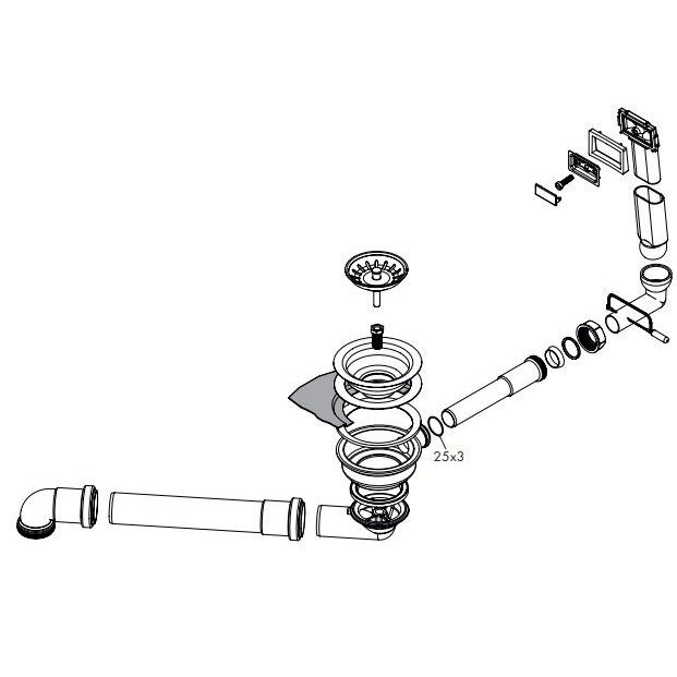 Sifonas plautuvei Hansgrohe su užkemšamu ventiliu D16-10, 43927000