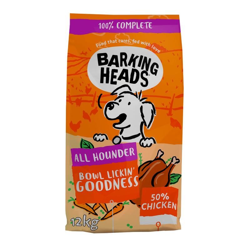 BARKING HEADS Bowl Lickin Goodness pašaras su vištiena 12kg (Geriausias iki 2025.07.23), E-BCK12