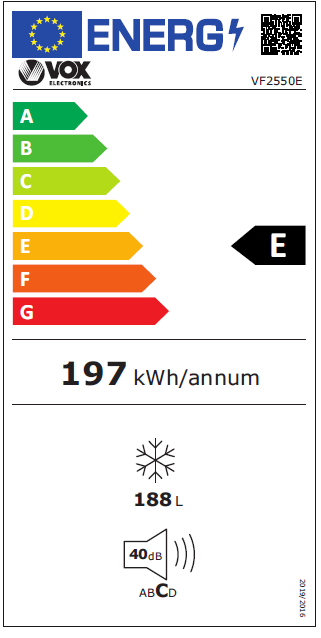 Šaldiklis VOX VF2550E