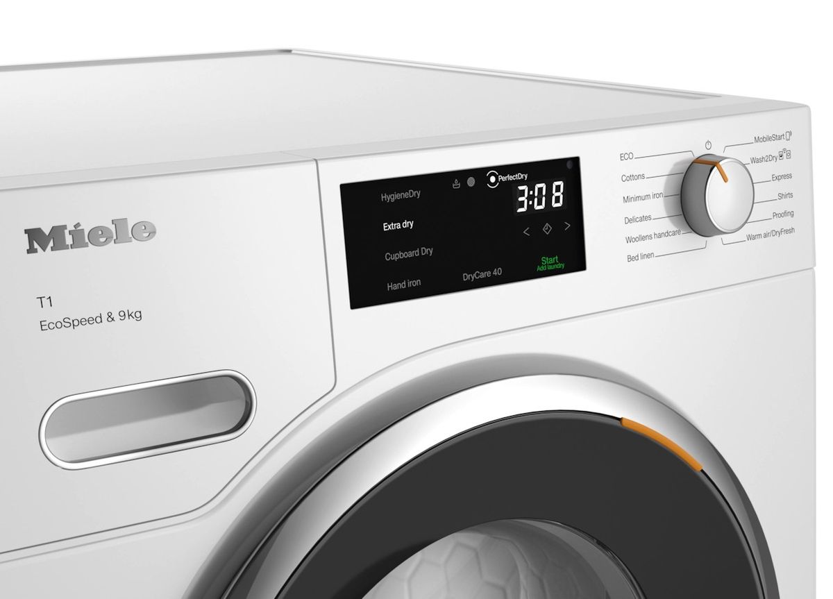 Džiovyklė su šilumos siurbliu Miele T1, EcoSpeed, TWH780WP, 9kg Džiovyklė su šilumos siurbliu Miele T1, EcoSpeed, TWH780WP, 9kg