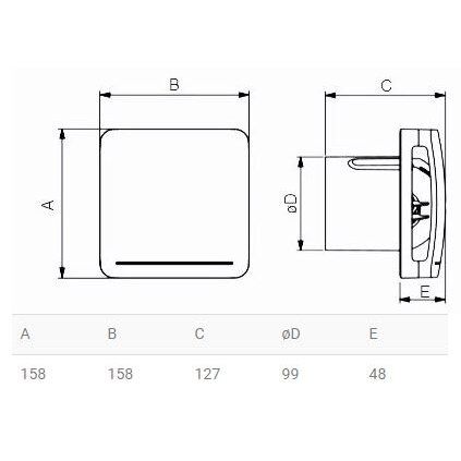 Ventiliatorius Soler &amp; Palau ECOAIR DESIGN M (90-260V 50/60HZ) RE