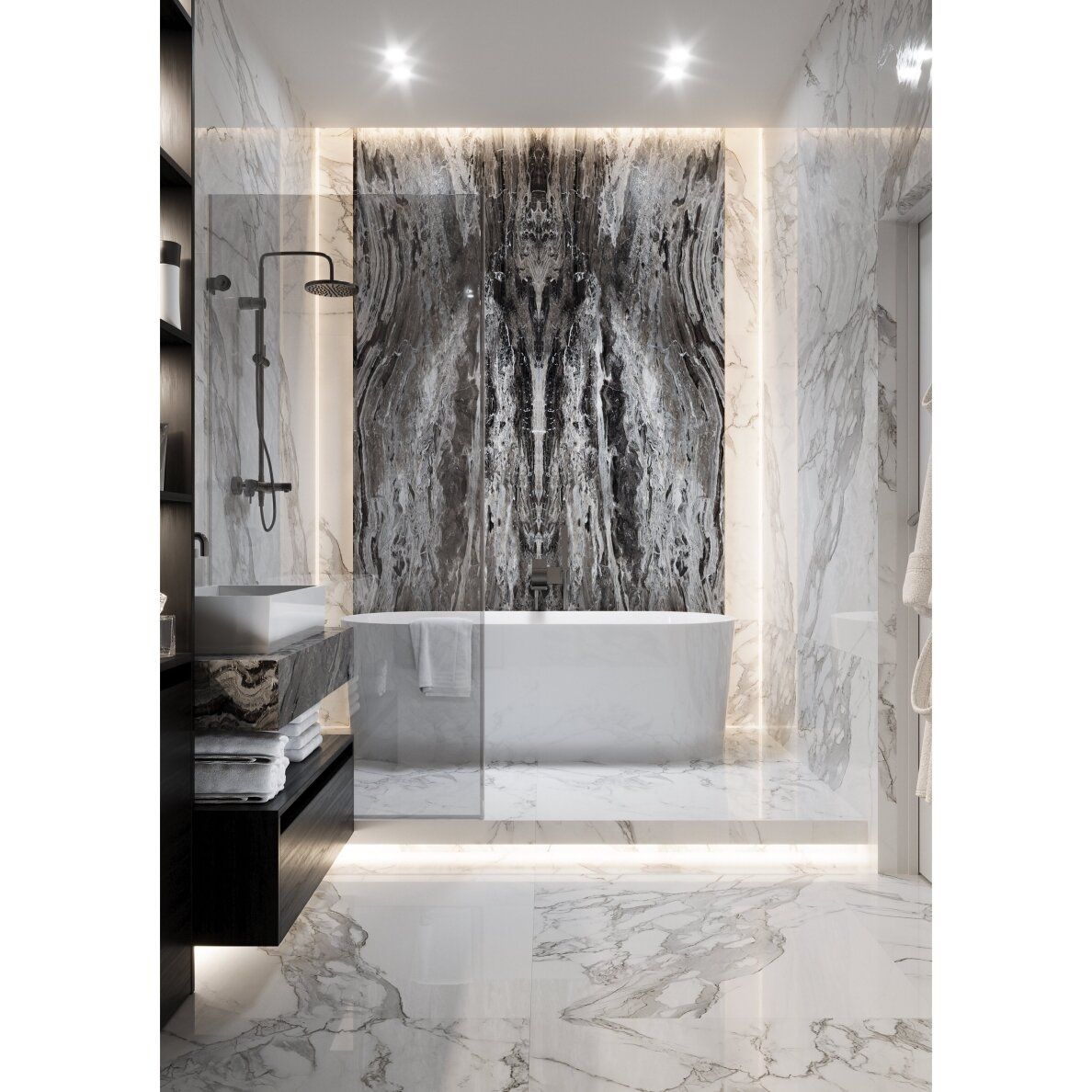Lieto akmens vonia Bathesa Silva 170x70 cm