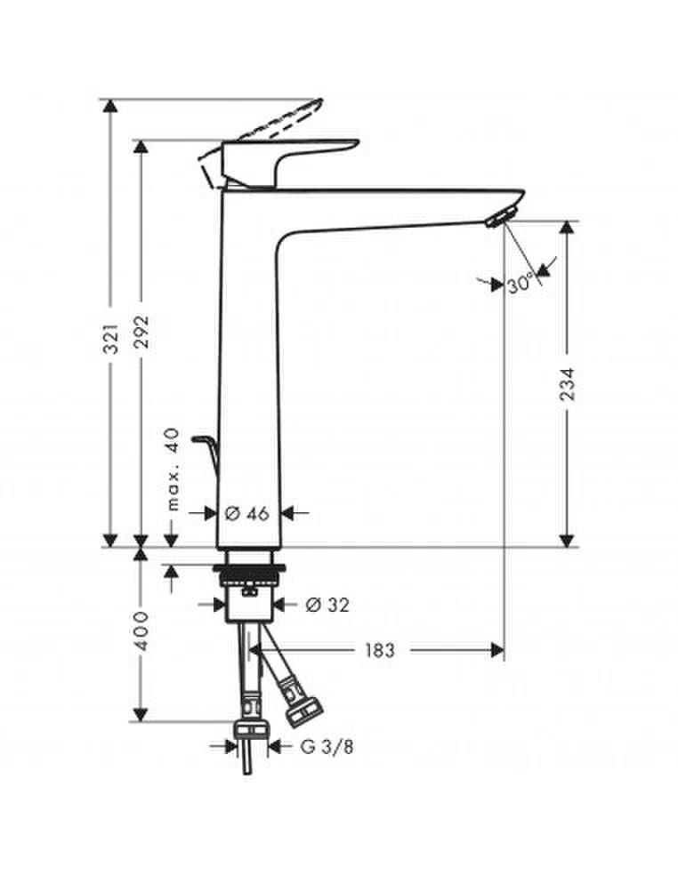 Maišytuvas praustuvui Hansgrohe TALIS E 240 chromas 71716000