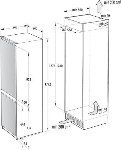 Įmontuojamas šaldytuvas Hisense RB3B250SAWC