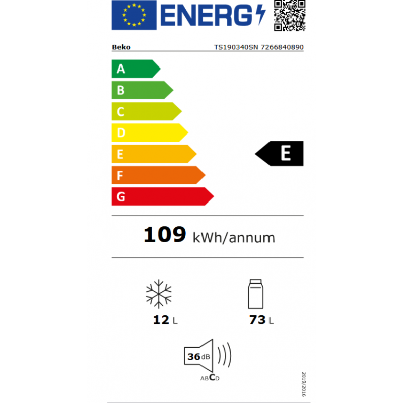 Šaldytuvas BEKO TS190340SN