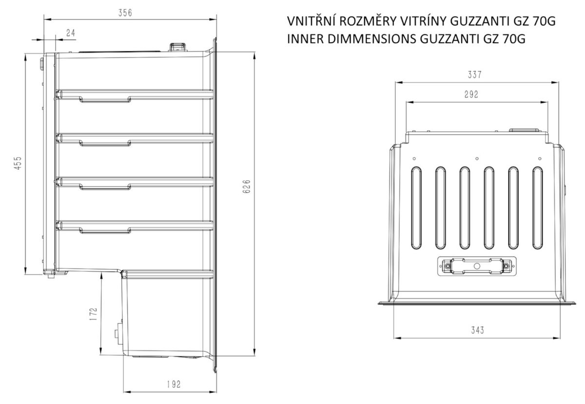 Šaldytuvas vitrina Guzzanti GZ 70G Šaldytuvas vitrina Guzzanti GZ 70G