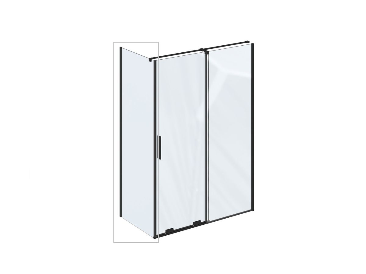 Dušo sienelė Ravak ROPS 80, juodas+stiklas Transparent, X90V40300Z1