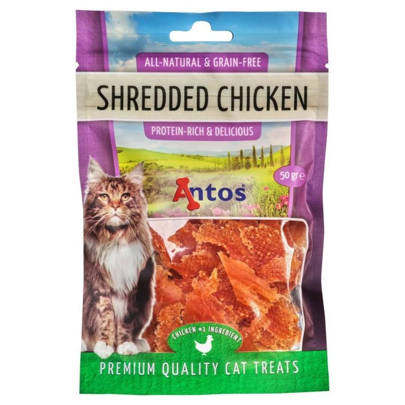 ANTOS Shredded Chicken skanėstai katėms su vištiena 50g (12), 20565P